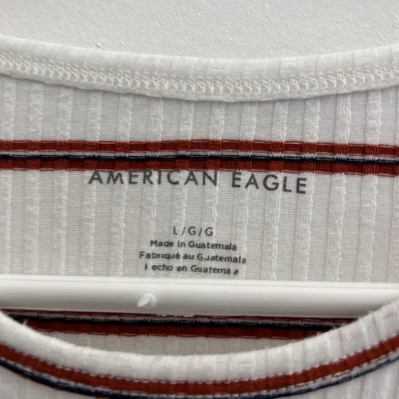 Striped Ribbed Lettuce Edge Tee - Picture 2 of 3